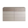 Cassettiera doppia 8 cassetti 4+4 Grigio Gessato/Cashmere Topmatt, modello Splendida Totò Piccinni