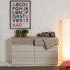 Vista ambientata Cassettiera doppia 8 cassetti 4+4 Grigio Gessato/Cashmere Topmatt, modello Splendida Totò Piccinni