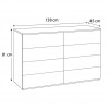 Specifica dimensioni Cassettiera doppia 8 cassetti 4+4 Grigio Gessato/Cashmere Topmatt, modello Splendida Totò Piccinni