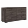 Cassettiera in legno 6 cassetti colore "olmo jarez/grigio laccato" 138x45x85h modello Alma Totò Piccinni 