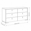 Specifica dimensioni Cassettiera in legno 6 cassetti colore "olmo jarez/grigio laccato" 138x45x85h modello Alma Totò Piccinni 