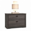 Comodino 2 Cassetti Olmo Jarez/Grigio Laccato 60x40x45h modello Alma Totò Piccinni