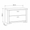 Specifica dimensioni Comodino 2 Cassetti Olmo Jarez/Grigio Laccato 60x40x45h modello Alma Totò Piccinni