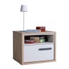 Comodino in legno colore rovere artisan/cashemere lucido 1 cassetto e 1 vano modello Nadir Totò Piccinni