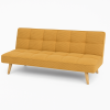  Divano Letto imbottito in Velluto a Costine Senape con gambe in legno e sistema Clic-Clac modello Sandwich Totò Piccinni