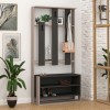 Vista ambientata Mobile Ingresso in Legno appendiabiti con 3 ganci e 2 vani modello Brando Totò Piccinni