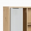 Dettaglio Libreria da parete in legno colore "Rovere Artisan/Grigio Laccato" con 1 anta e 2 cassetti modello Aura Totò Piccinni