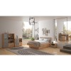 Vista ambientata Libreria in legno colore "Rovere Artisan/Grigio Laccato" con 1 anta e 2 cassetti modello Aura Totò Piccinni