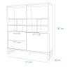 Specifica dimensioni Libreria in legno colore "Rovere Artisan/Grigio Cemento" 1 ante e 2 cassetti modello Sylva Totò Piccinni