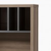 Dettaglio Mobile libreria in legno colore "Rovere Invecchiato/Grigio Cemento" con 2 cassetti, 8 vani e 1 ribalta modello Sylva Totò Piccinni