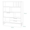 Specifica dimensioni Libreria legno in legno colore "Rovere Invecchiato/Grigio Cemento" con 2 cassetti, 8 vani e 1 ribalta modello Sylva Totò Piccinni