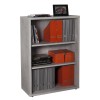 Vista diagonale Libreria in legno colore Cemento con 3 vani modello Toronto Totò Piccinni