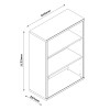 Specifica dimensioni Libreria in legno colore Rovere Miele con 2 ripiani modello Toronto Totò Piccinni