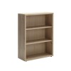 Vista diagonale Libreria design in legno colore Rovere Miele con 2 ripiani modello Toronto Totò Piccinni