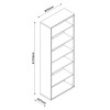 Specifica dimensioni Libreria in legno colore Rovere Miele 5 ripiani modello Toronto Totò Piccinni