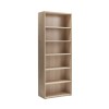 Vista diagonale Libreria classica in legno colore Rovere Miele 5 ripiani modello Toronto Totò Piccinni