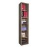 Vista diagonale Libreria a giorno in legno colore Noce Brera con 6 vani modello Bali Totò Piccinni