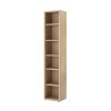 Vista diagonale Libreria moderna  in legno colore Rovere Miele con 5 ripiani modello Toronto Totò Piccinni