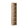Vista diagonale Libreria classica in legno colore Rovere Miele con 5 ripiani modello Toronto Totò Piccinni