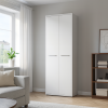 Vista ambientata Armadio moderno in legno colore Bianco Laccato 2 ante e 6 vani modello Toronto Totò Piccinni