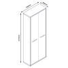 Specifica dimensioni Armadio in legno colore Bianco Laccato 2 ante e 6 vani modello Toronto Totò Piccinni