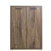 Vista frontale Mobile contenitore moderno  in legno colore Noce Brera con 2 ante e 2 ripiani modello Bali Totò Piccinni