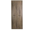 Vista frontale Mobile armadio  in legno colore Noce Brera con 2 ante e 6 vani modello Bali Totò Piccinni