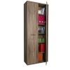 Vista diagonale Armadio classico  in legno colore Noce Brera con 2 ante e 6 vani modello Bali Totò Piccinni