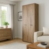 Vista ambientata Armadio in legno colore Noce Brera con 2 ante e 6 vani modello Bali Totò Piccinni