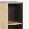 Dettaglio libreria in legno colore "Rovere/Cemento" 1 anta e 2 ripiani modello Sydney Totò Piccinni