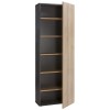 Libreria moderna in legno colore "Rovere/Cemento" 1 anta e 5 ripiani modello Sydney Totò Piccinni