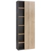 Libreria in legno colore "Rovere/Cemento" 1 anta e 5 ripiani modello Sydney Totò Piccinni