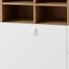 Dettaglio Libreria moderna in legno colore "Rovere Miele/Bianco Laccato" 1 anta e 2 cassetti modello Orbita Totò Piccinni
