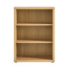 Vista frontale Libreria moderna in legno colore Rovere Miele con 3 vani modello Alba Totò Piccinni