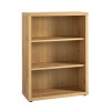Vista diagonale Libreria a giorno in legno colore Rovere Miele con 3 vani modello Alba Totò Piccinni