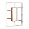Libreria moderna in Legno colore "Bianco Caldo/Noce Chiaro" scaffale a cubi 8 Ripiani Totò Piccinni