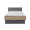 Vista frontale Letto in legno colore "Rovere Artisan/Cemento" modello Sylva Totò Piccinni