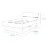 Specifica dimensioni Letto in legno colore "Rovere Artisan/Cemento" modello Sylva Totò Piccinni