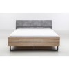 Vista frontale Letto matrimoniale moderno in legno colore "Cemento/Rovere Artisan" modello Sylva Totò Piccinni