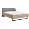 Vista diagonale Letto Matrimoniale Cemento/Rovere Artisan modello Sylva Totò Piccinni