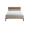 Vista frontale Letto piazza e mezza in legno colore "Cannettato/Cashmere" modello Zefiro Totò Piccinni