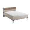 Vista diagonale Letto piazza e mezza in legno colore "Cannettato/Cashmere" modello Zefiro Totò Piccinni