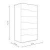 Specifica dimensioni Cassettiera in legno colore "Bianco/Rovere" con 6 cassetti modello Ardesia Totò Piccinni
