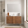 Vista ambientata Mobile Bagno sospeso 80cm con specchiera colore "rovere mercure" modello Juno Totò Piccinni
