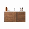 Vista frontale Mobile Bagno sospeso 80cm con specchiera colore "rovere mercure" modello Juno Totò Piccinni