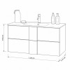 Specifica dimensioni Mobile Bagno sospeso 80cm con specchiera colore "rovere mercure" modello Juno Totò Piccinni