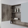set mobile da bagno sospeso con cassetto e due ente dettaglio anta aperta
