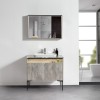 set mobile bagno con due ante con led e specchio 