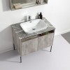 set mobile bagno con due ante con led e specchio vista dall'alto