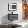 set mobile bagno sospeso con due cassetti e specchio  design moderno